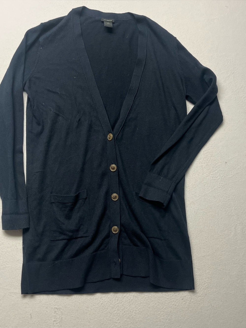 Ann Taylor Women's Button-Up Black Cardigan Sweater Size Medium